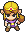 Pixel art from Cadence of Hyrule showing Zelda's idle animation.